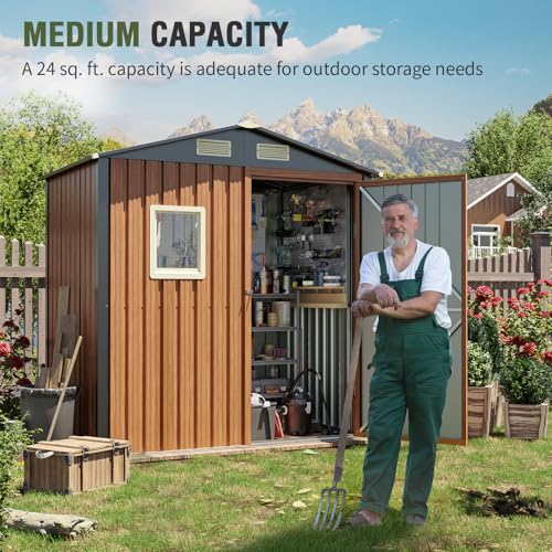 Metal Storage Shed 5x3 ft with Lockable Door for Garden and Backyard B82351