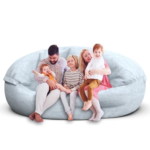 Bean Bag Chair for Adults 3FT, Soft Removable Cover, Light Gray X3039