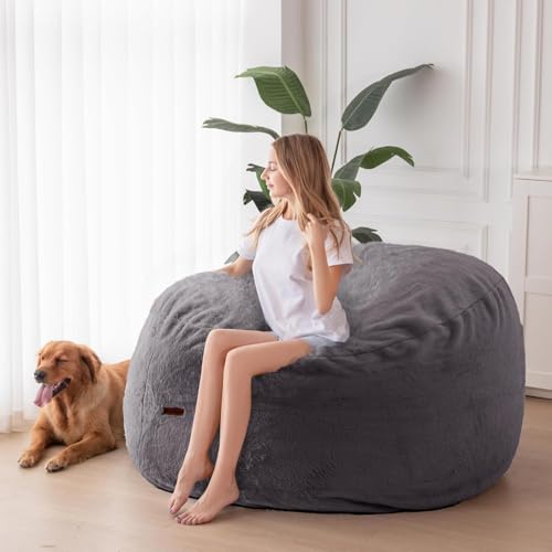 Giant Bean Bag Chair Bed for Adults, Convertible Floor Sofa Mattress R473823