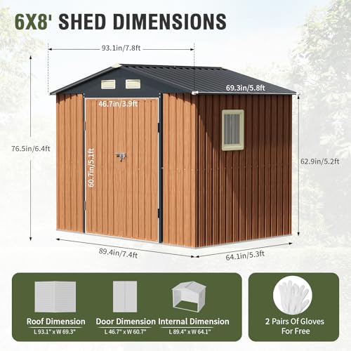 Metal Storage Shed 5x3 ft with Lockable Door for Garden and Backyard B82351