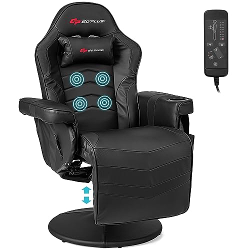 Massage Gaming Chair with Adjustable Backrest and Footrest G669073