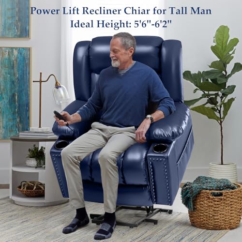 Power Lift Recliner Chair for Elderly with Heat and Massage, Adjustable Positions, Dark Brown P618617