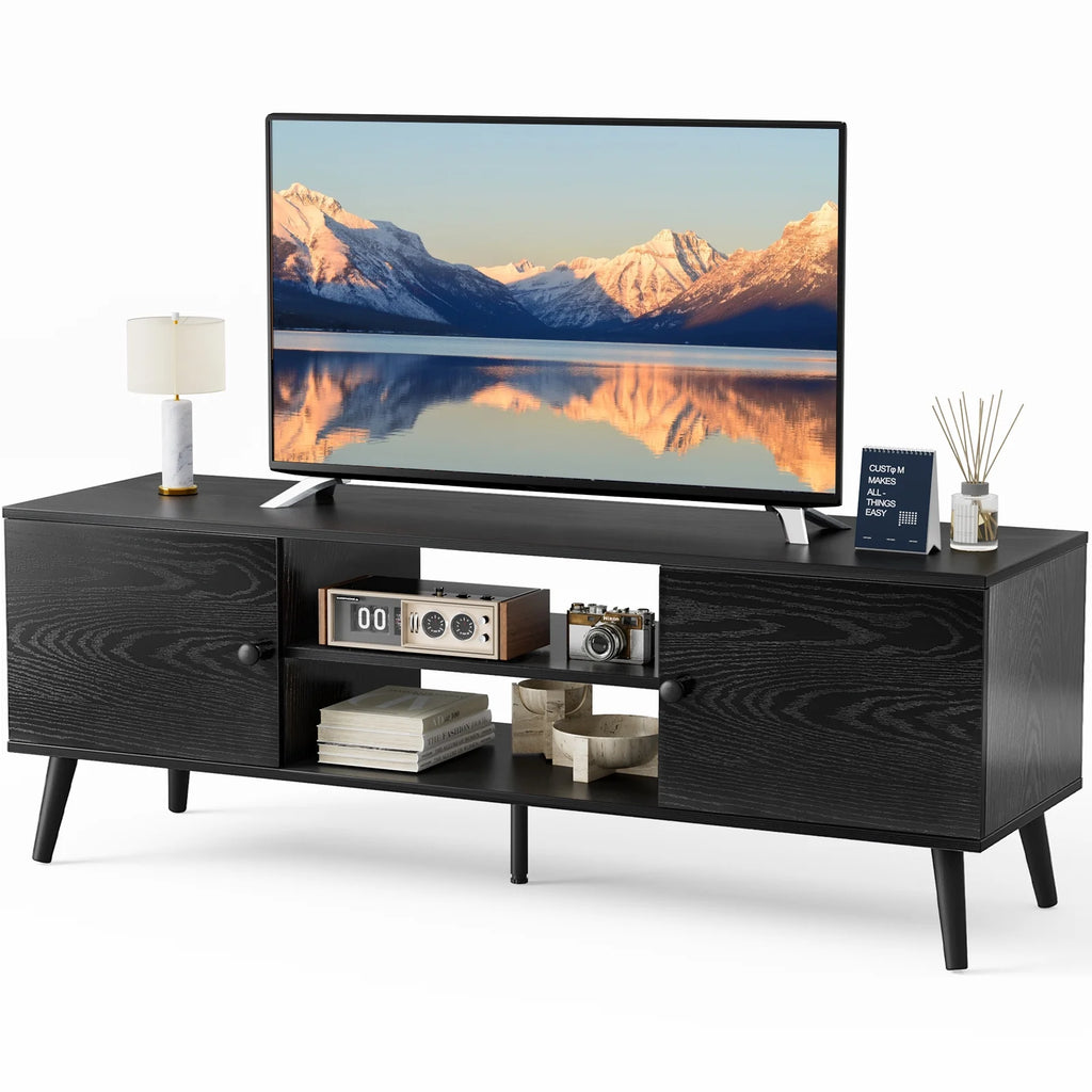 TV Stand Entertainment Center for TVs up to 65-inch, Black V62313