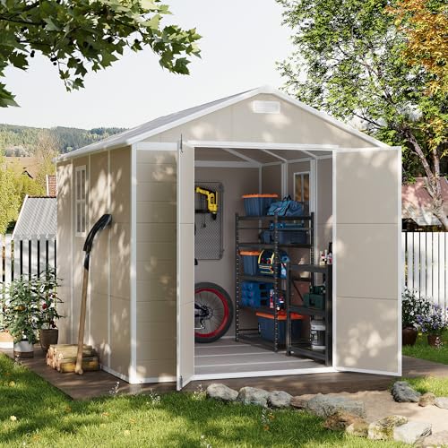 Outdoor Storage Shed 6 x 6 FT Resin Garden Shed with Lockable Door U891