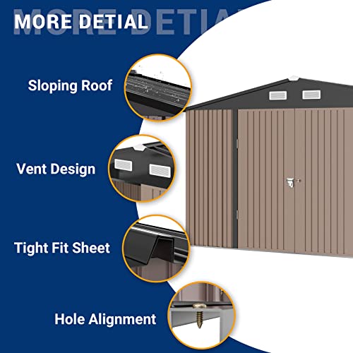 Outdoor Storage Shed 6 x 6 FT Resin Garden Shed with Lockable Door U891