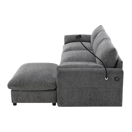 Modular Sectional Sofa with Ottoman, U-Shaped Lounge Couch H930