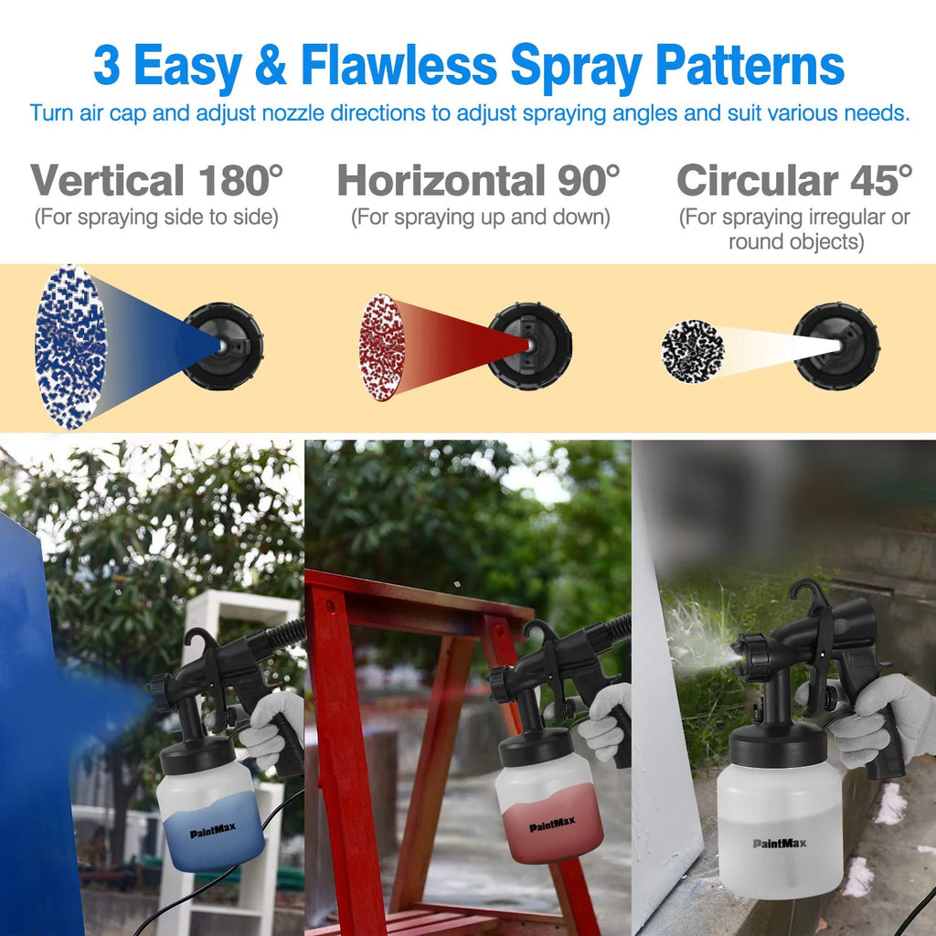 Paint Sprayer 800W Electric Paint Applicator with 3 Patterns for Cabinets, Fence, Walls, Door B551637
