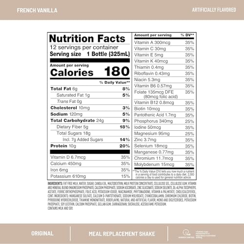 Meal Replacement Shake, Creamy Milk Chocolate, 10g Protein, 11 Fl Oz, 12 Pack G102008