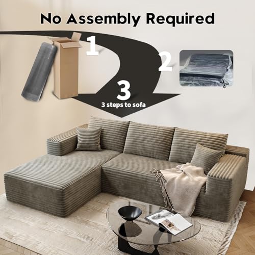 Modular Sectional Sofa with Ottoman, U-Shaped Deep Seat Couch for Living Room O870