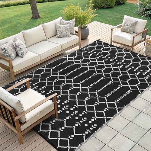 Waterproof Outdoor Rug 5x8 ft, Reversible Plastic Straw Patio Mat Z2613
