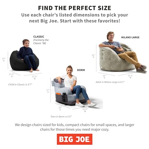 Dorm Bean Bag Chair with Drink Holder and Pocket, 3 feet R2503