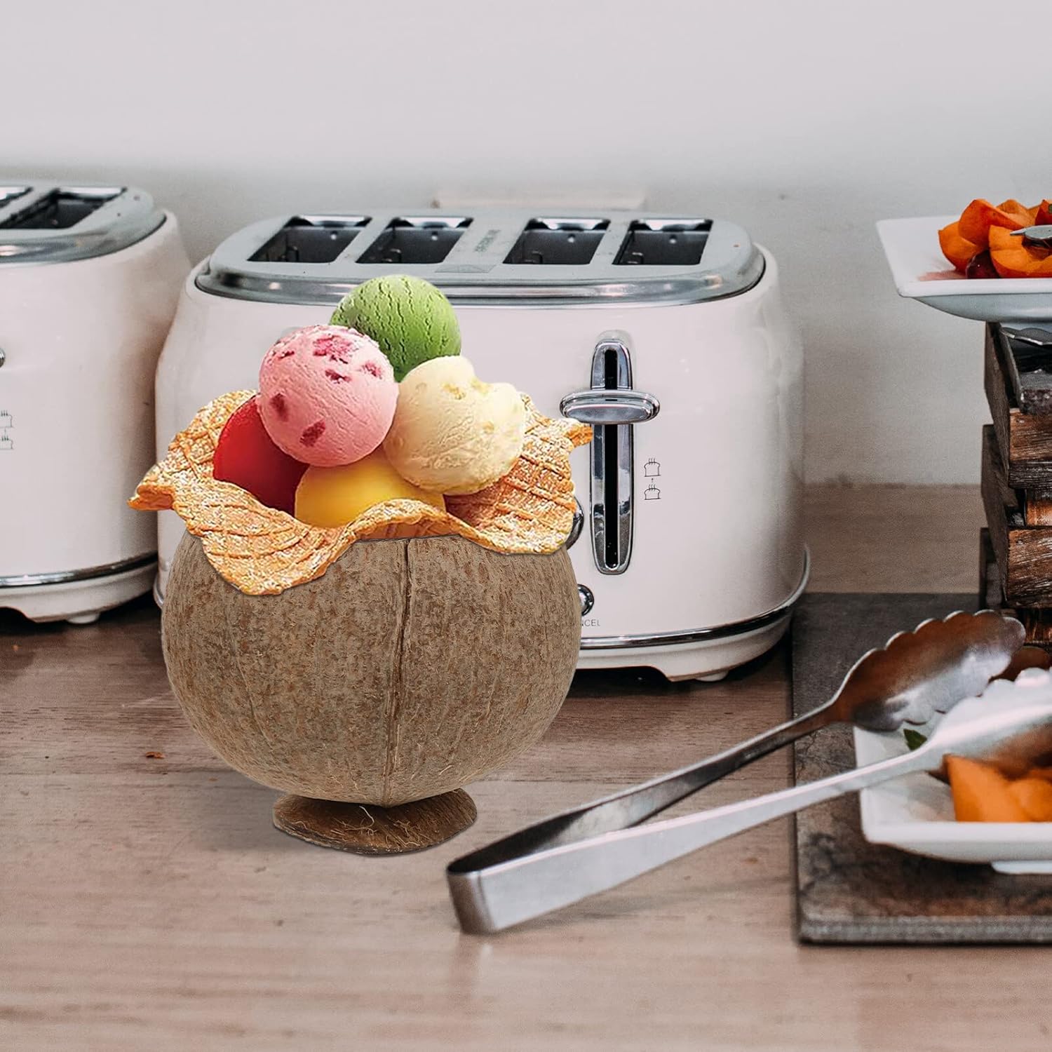 Natural Coconut Shell Cups for Hawaiian Luau Party X4946