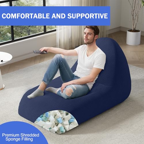 Unicorn Bean Bag Chair for Kids with Filler, Corduroy Floor Lounger, Pink W9694