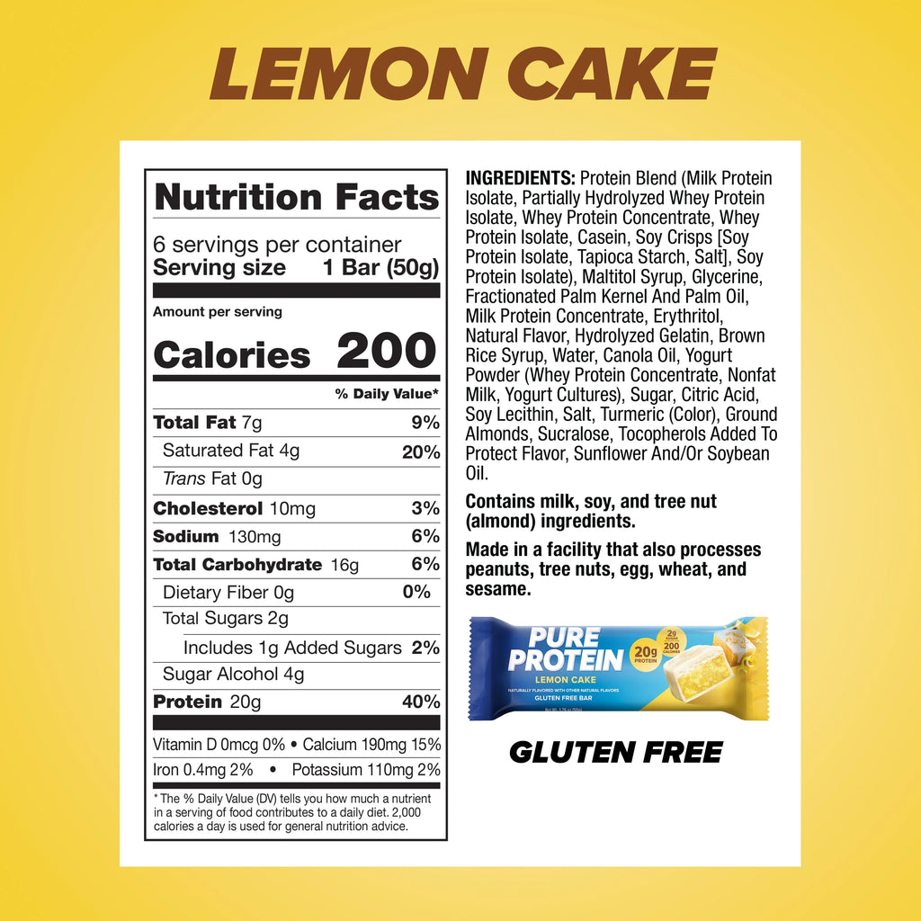 Protein Bars, Lemon Cake, Gluten Free P73747