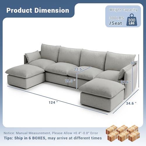 Modular Sectional Sofa, Waterproof Down Filled, Dark Gray C7587