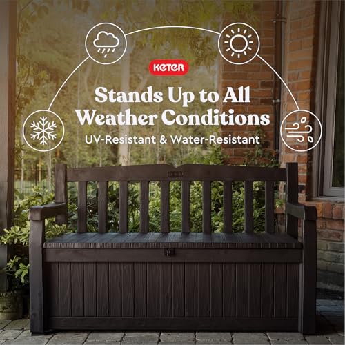 70 Gallon Outdoor Storage Bench Deck Box for Patio and Garden Tools S752