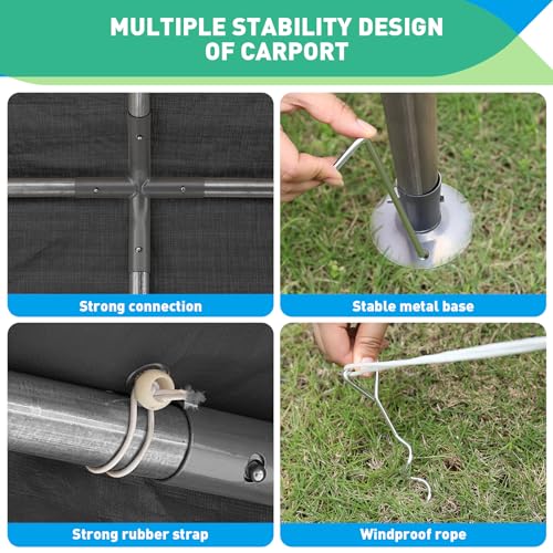 Heavy Duty Carport Canopy for Car, Bike, Boat, Party M67684