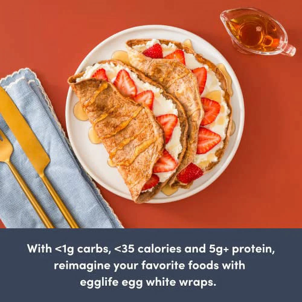 Egg white wraps, Sweet Cinnamon, 72 Total Wraps, Gluten Free, Keto Friendly D612