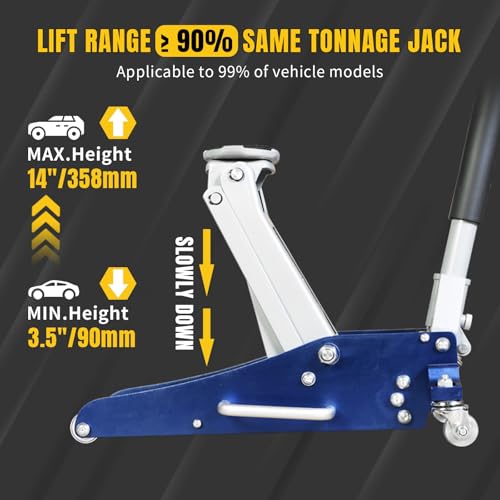 2.5 Ton Trolley Jack with Carrying Case Hydraulic Low Profile Floor Jack for Cars C877326