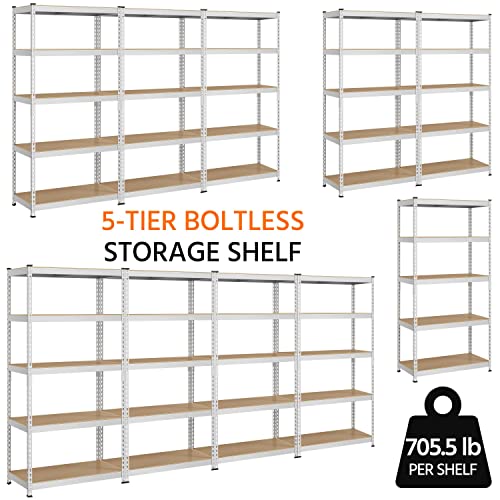 5-Tier Adjustable Metal Shelving Unit for Garage, Pantry, and Warehouse M7734