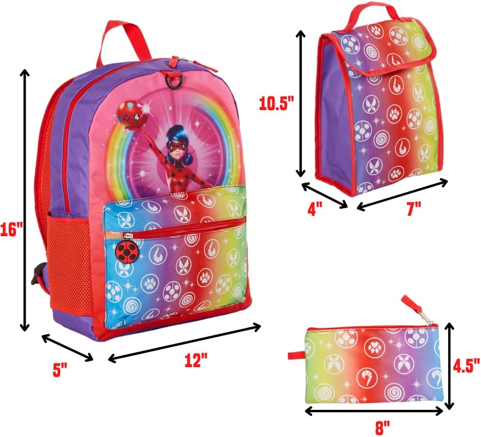 16 inch Girls Backpack Set with Lunch Bag, 5 Piece Z6513
