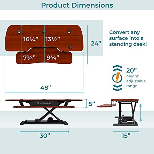 Electric Standing Desk Converter, Height Adjustable Sit to Stand Riser, Dual Monitor Workstation, Black Z74939
