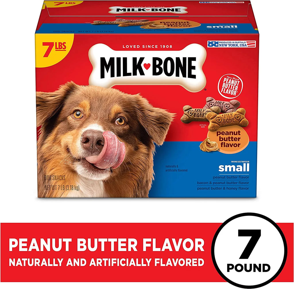 Peanut Butter Dog Treats, Small Biscuits, 7 Pounds H3956