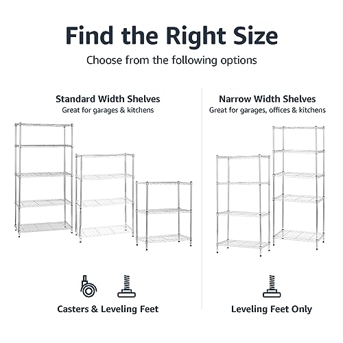 5-Shelf Adjustable Heavy Duty Steel Wire Storage Shelving Organizer, 36" L x 14" W x 72" H X6421