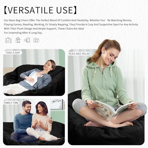 Bean Bag Chair for Adults 3FT, Soft Removable Cover, Light Gray X3039