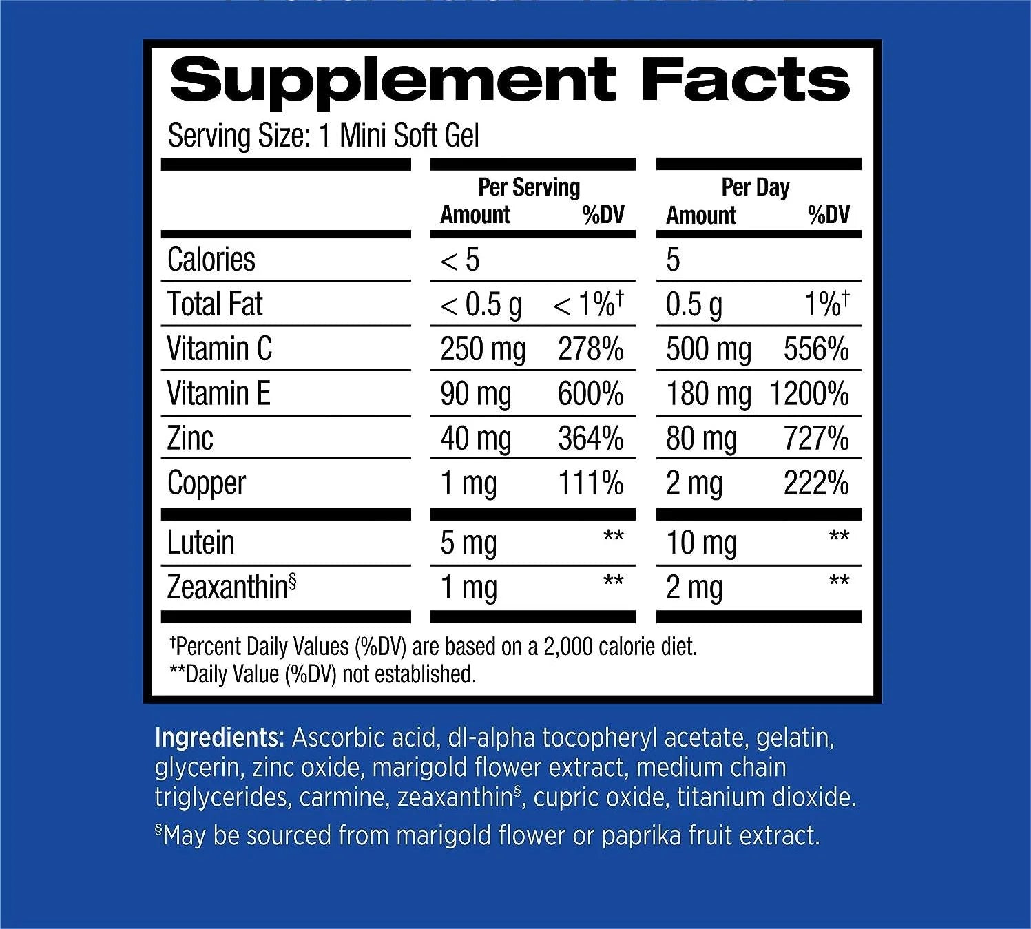 Eye Mineral Supplement with Vitamin C, Zeaxanthin, and Vitamin E, 210 Softgels G72454