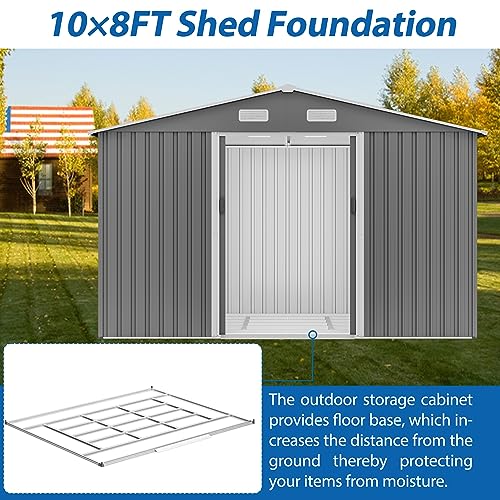 Outdoor Storage Shed, Heavy-Duty All-Weather Tool Shed with Lockable Doors C3585