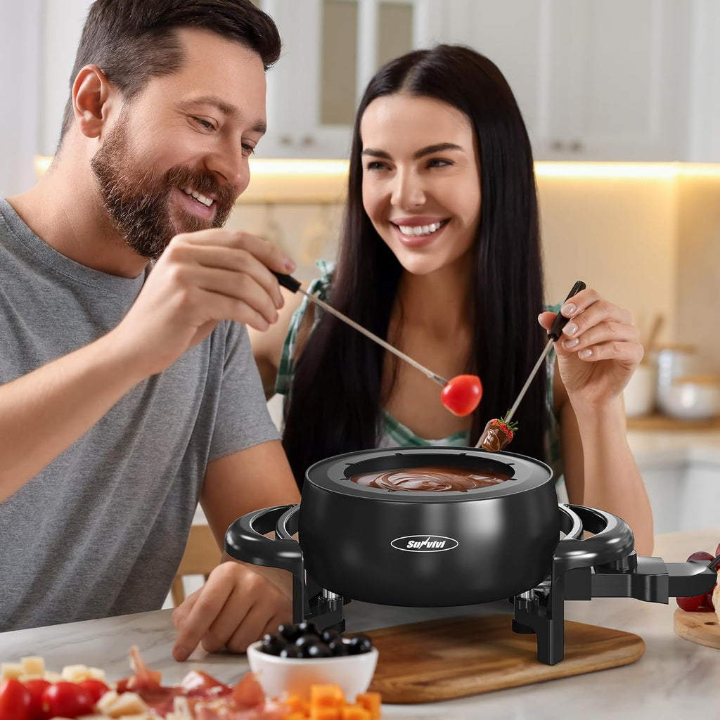 Electric Fondue Pot Set with Adjustable Temperature Control, 3 Quart, 8 Forks S5737