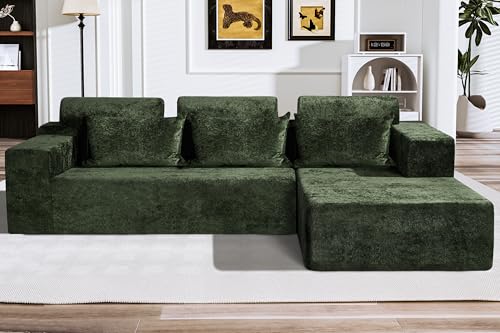 L-Shape Modular Sectional Sofa with Deep Seat, No Assembly Required C597556