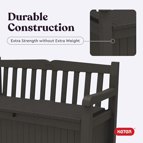 70 Gallon Outdoor Storage Bench Deck Box for Patio and Garden Tools S752