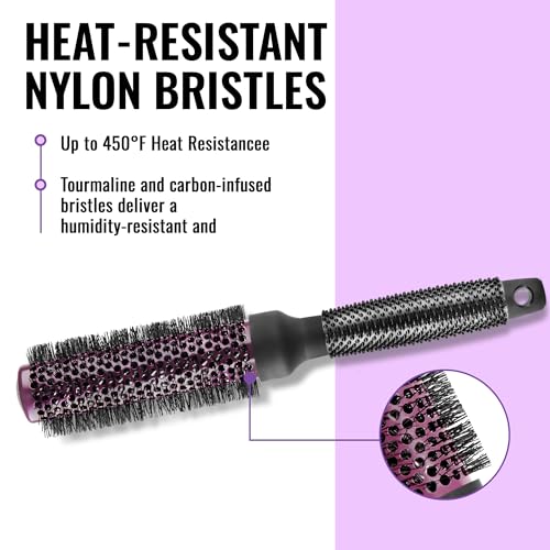 Round Brush for Blow Out - Salon Quality Hair Brushes for Women - Roller Brush for Blow Drying - Wet and Dry Hair Styling - Volumizing Blowout Brush O49906