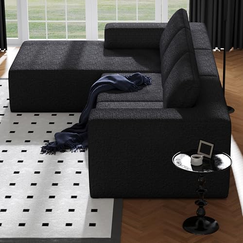 Modular Sectional Couch with L-Shape Chaise, Deep Seat, White Q446344