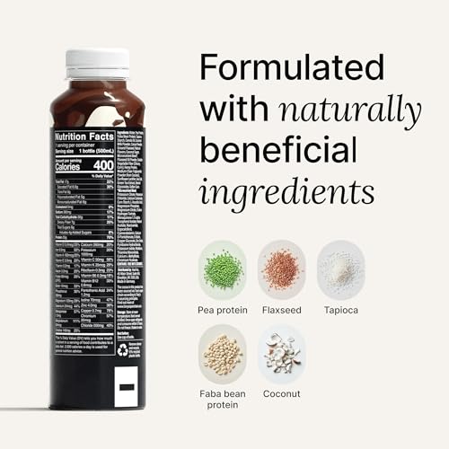 Chocolate Meal Replacement Drink, High Protein, Plant Based, 16.9 Fl Oz (12 Pack) T510
