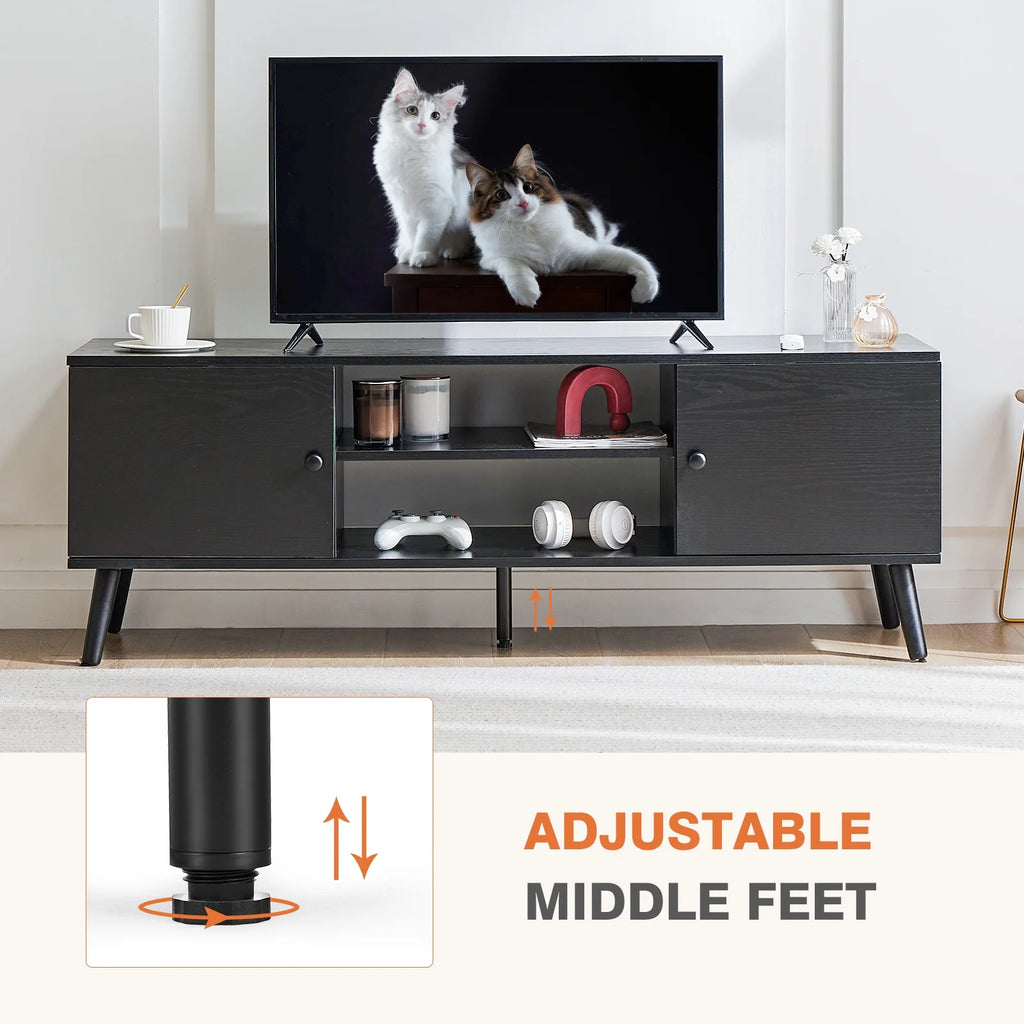 TV Stand Entertainment Center for TVs up to 65-inch, Black V62313