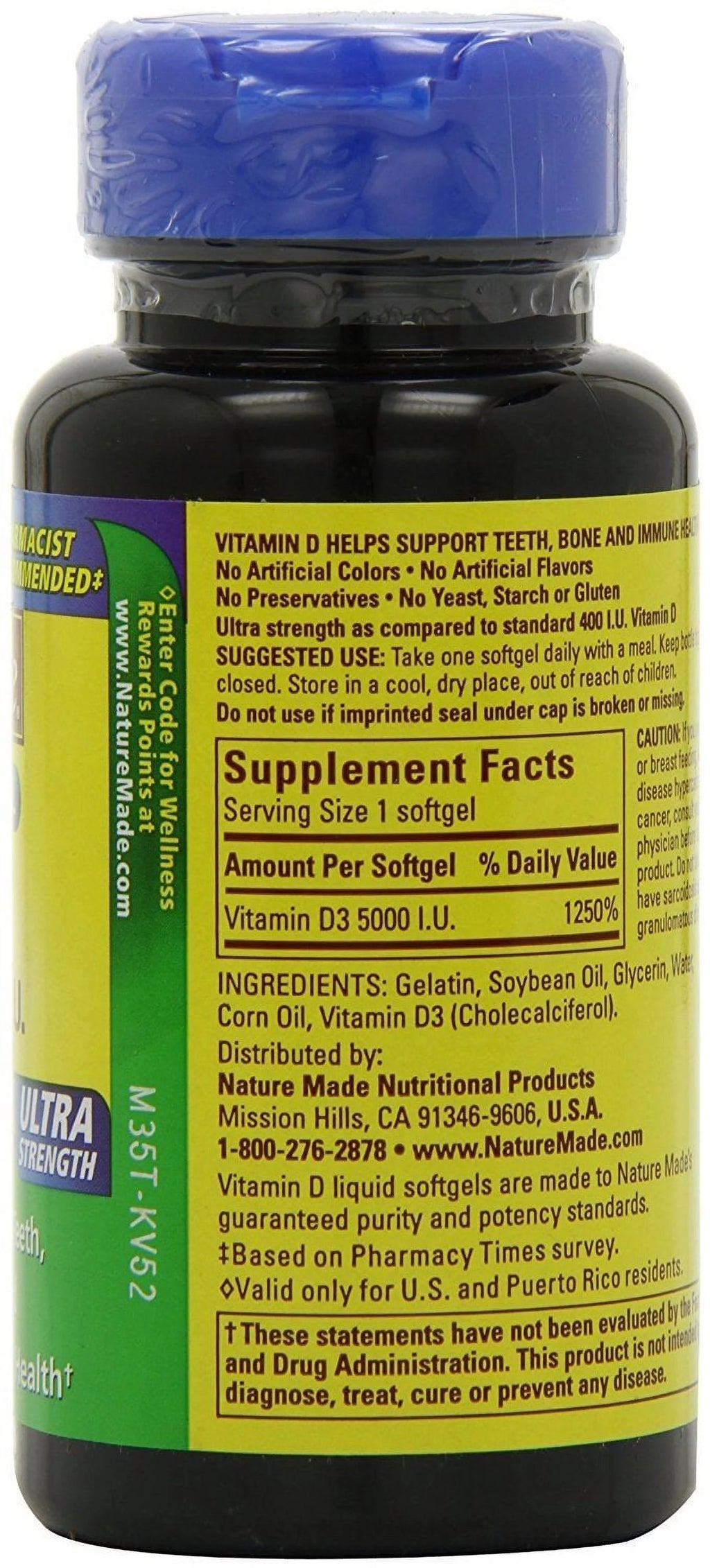 Vitamin D3 Supplement for Bone & Teeth Support, 90 Count L227