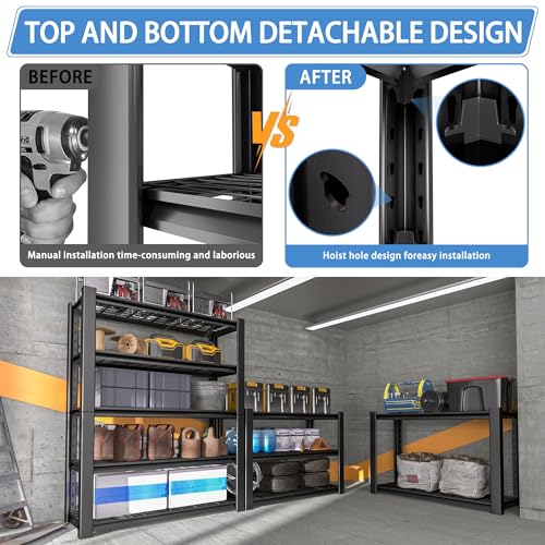 Heavy Duty Garage Shelving Unit with Wire Shelves, 3000 LBS Capacity, Adjustable Steel Rack L21633