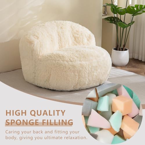 Giant Faux Fur Bean Bag Chair for Adults with Filler T74545