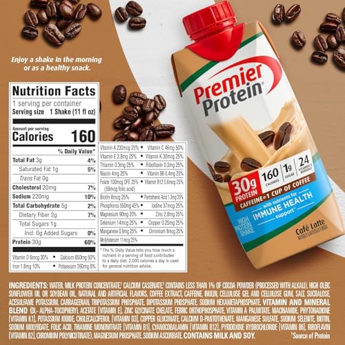 Cafe Latte Protein Shake, 30g Protein, 11 fl oz, Pack of 12 W88530