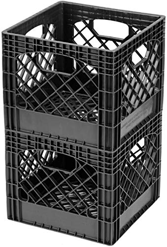 11" x 13" x 13" Black Milk Crate (Pack of 2)