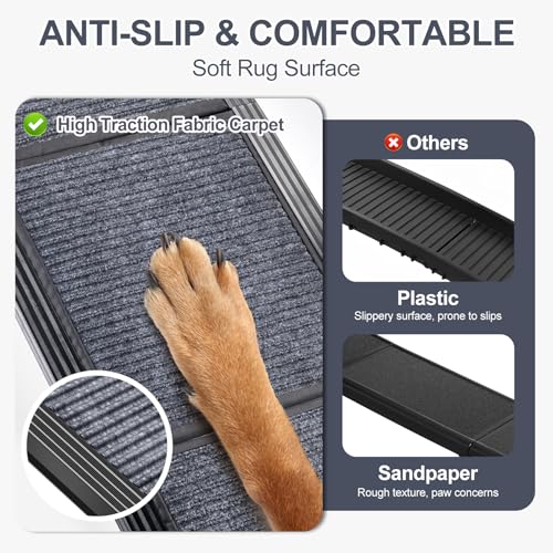 Folding Dog Ramp for Car, SUV & Truck, Non-Slip Surface, 250 lbs Capacity V950