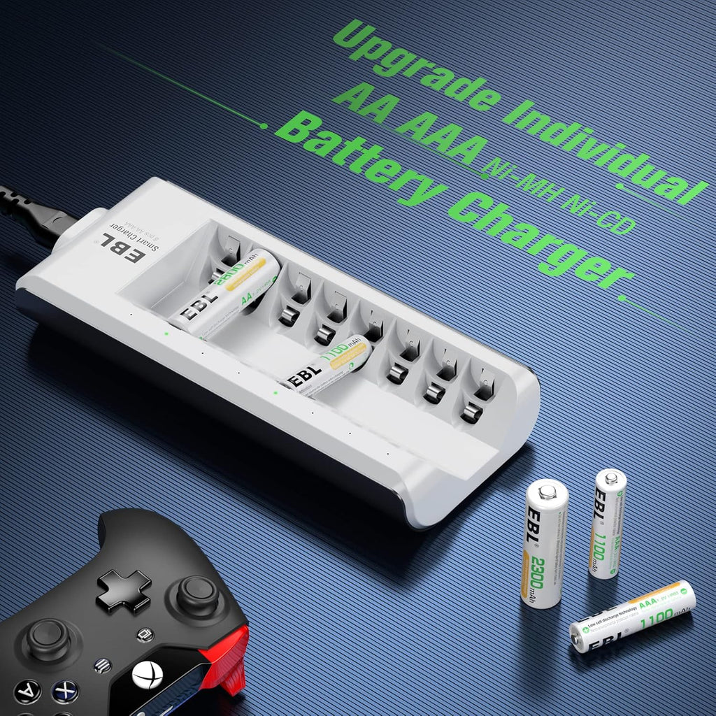 Rechargeable AA AAA Batteries with 8-Bay Charger A4350