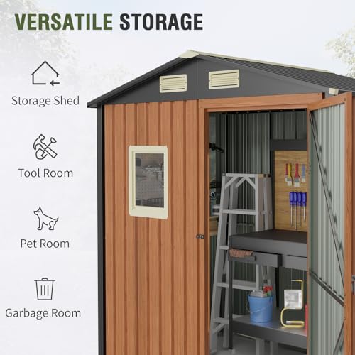 Metal Storage Shed 5x3 ft with Lockable Door for Garden and Backyard B82351