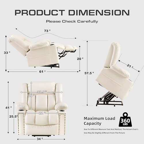 Power Lift Recliner Chair for Elderly with Heat and Massage, Adjustable Positions, Dark Brown P618617