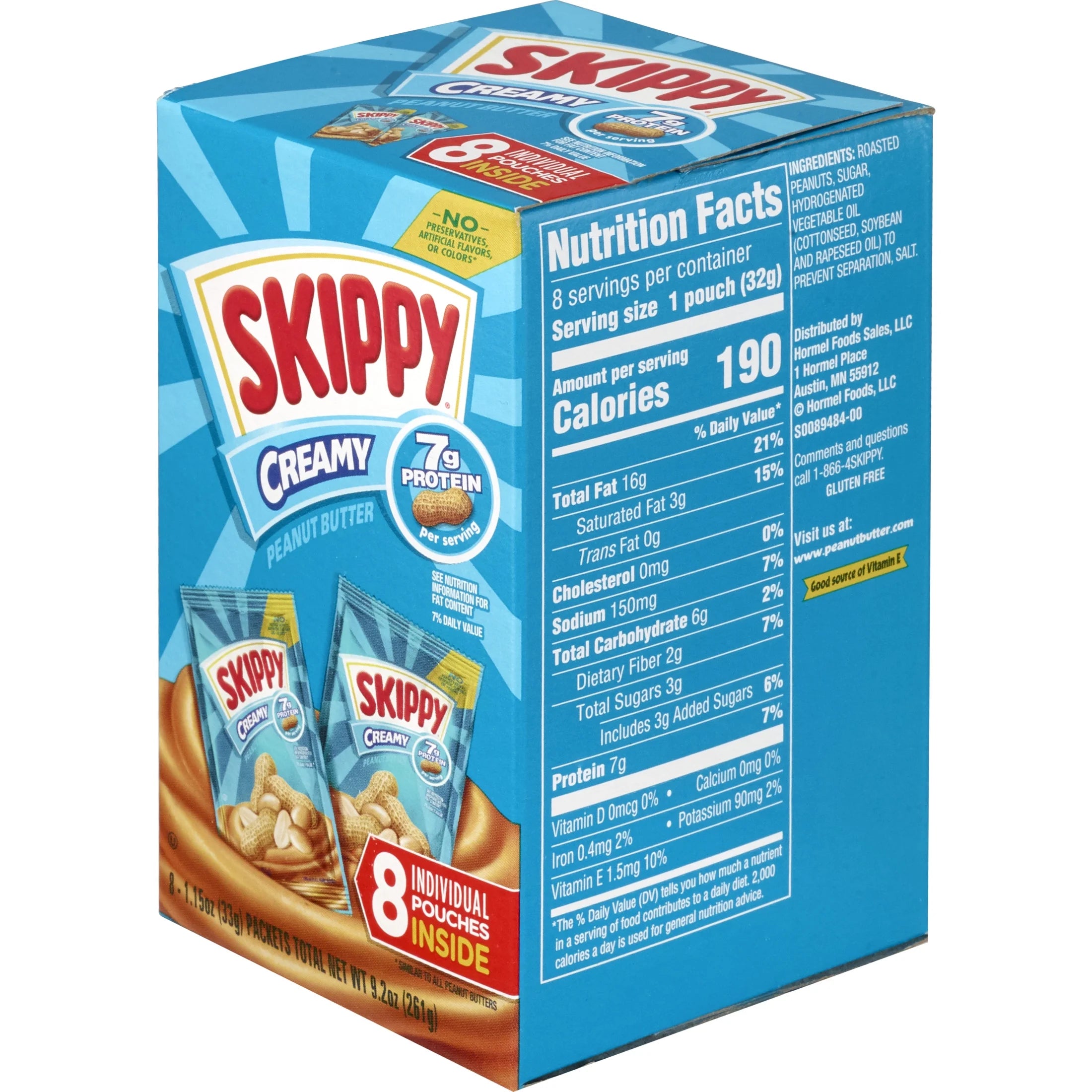 Creamy Peanut Butter Squeeze Packs, 1.15 oz (64 Pouches) X665