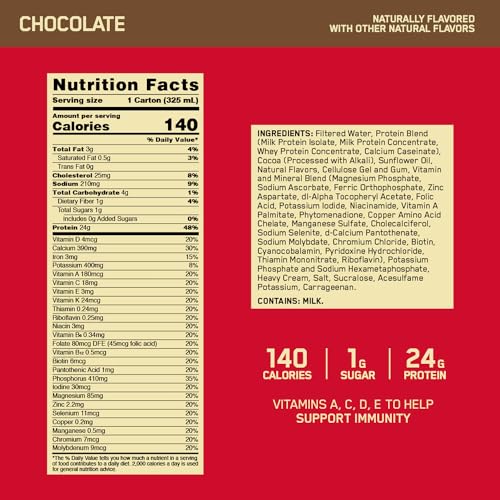 Protein Shake, 24g Protein, Chocolate, 11 Fl Oz, 12 Count N68150