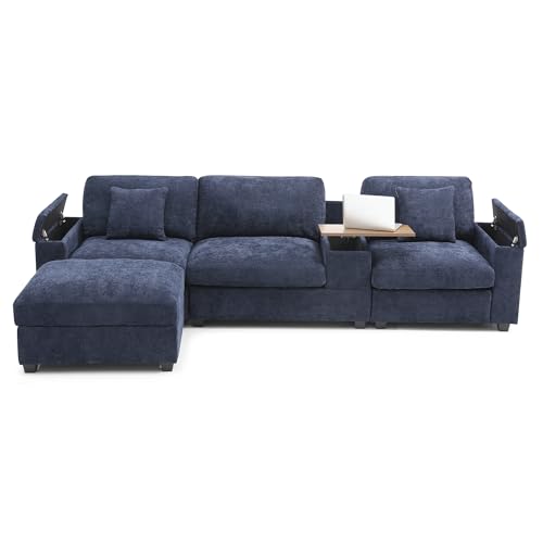 Modular Sectional Sofa with Ottoman, U-Shaped Lounge Couch H930